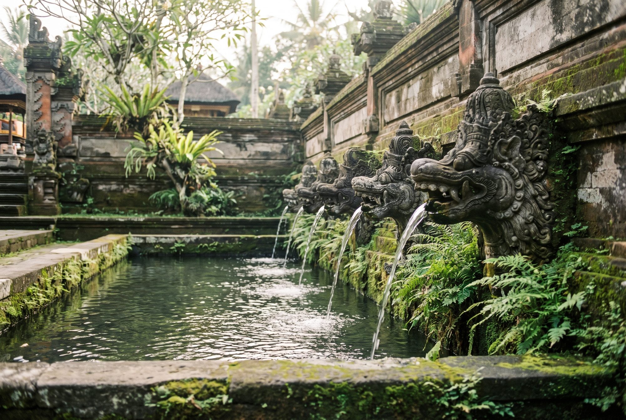 Spring water at a Balinese purification temple