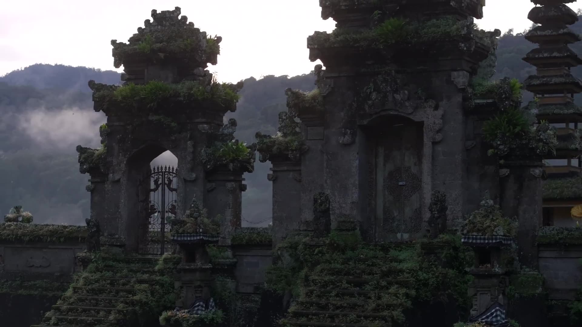 A Balinese temple beside Tamblingan Lake at Munduk