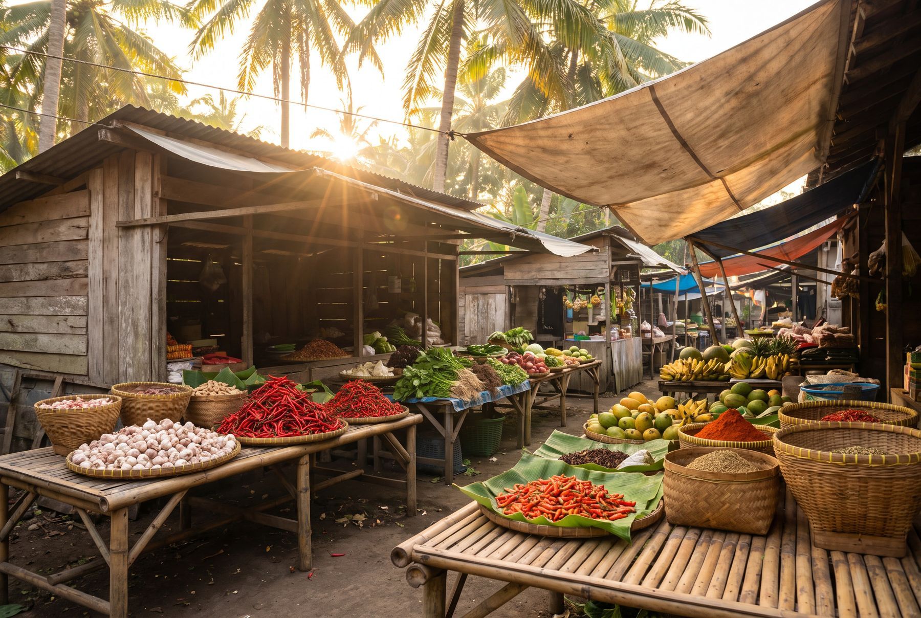 A Balinese morning market, early